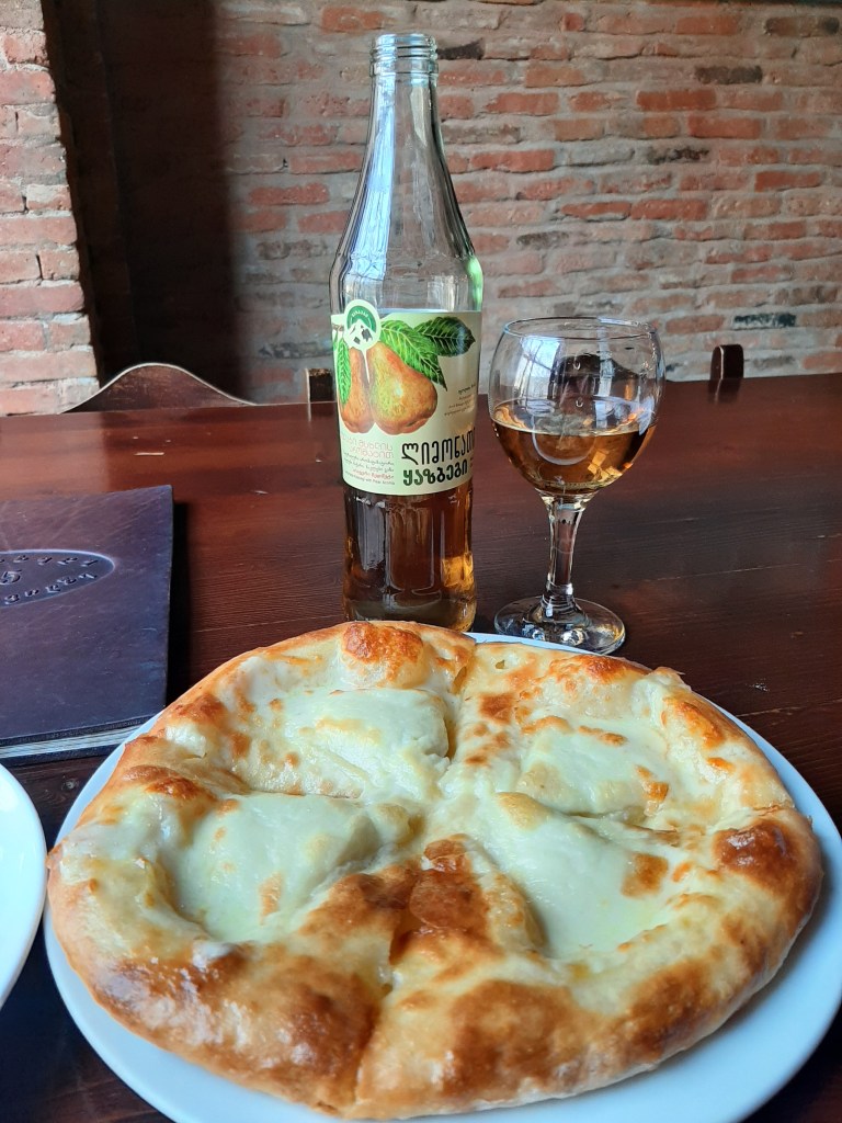 georgian good khachapuri and pear lemonade