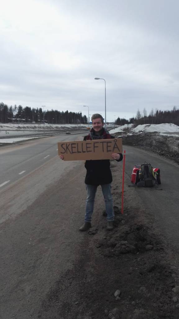 hitchhiking in northern sweden