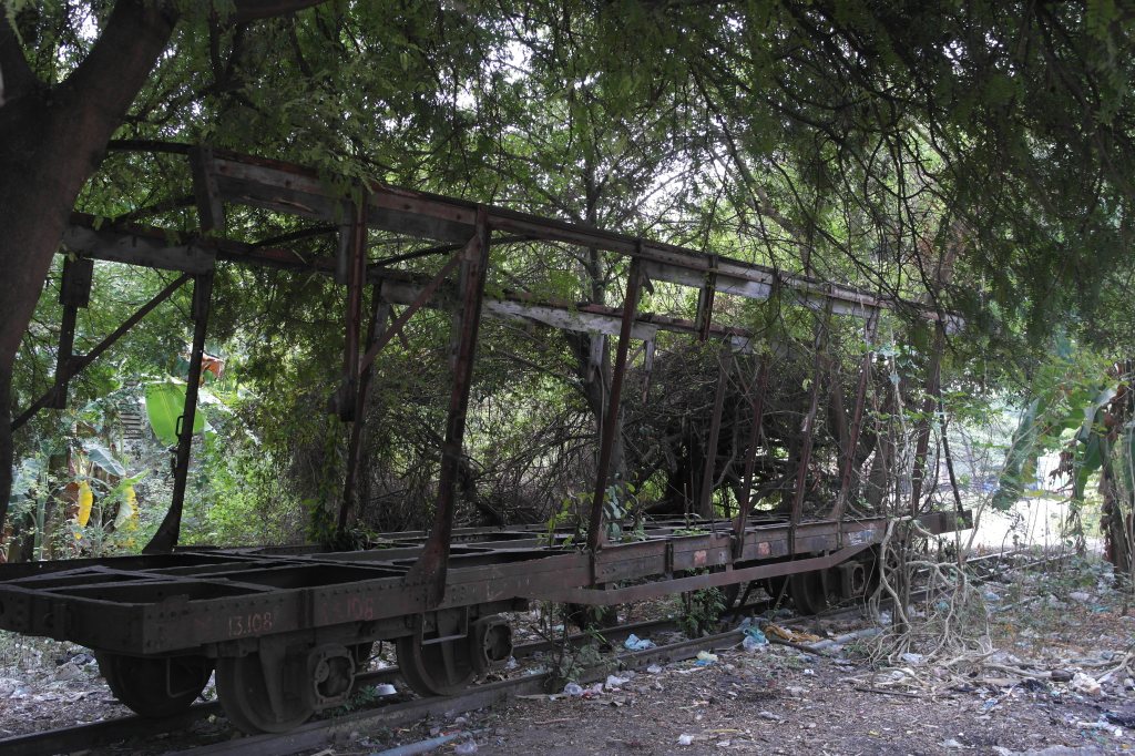 forgotten train tracks in cambodian slums