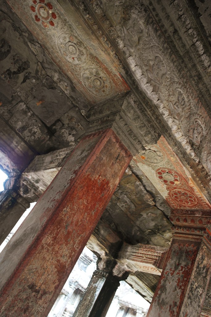 detailed carvings in angkor wat temple siem reap cambodia